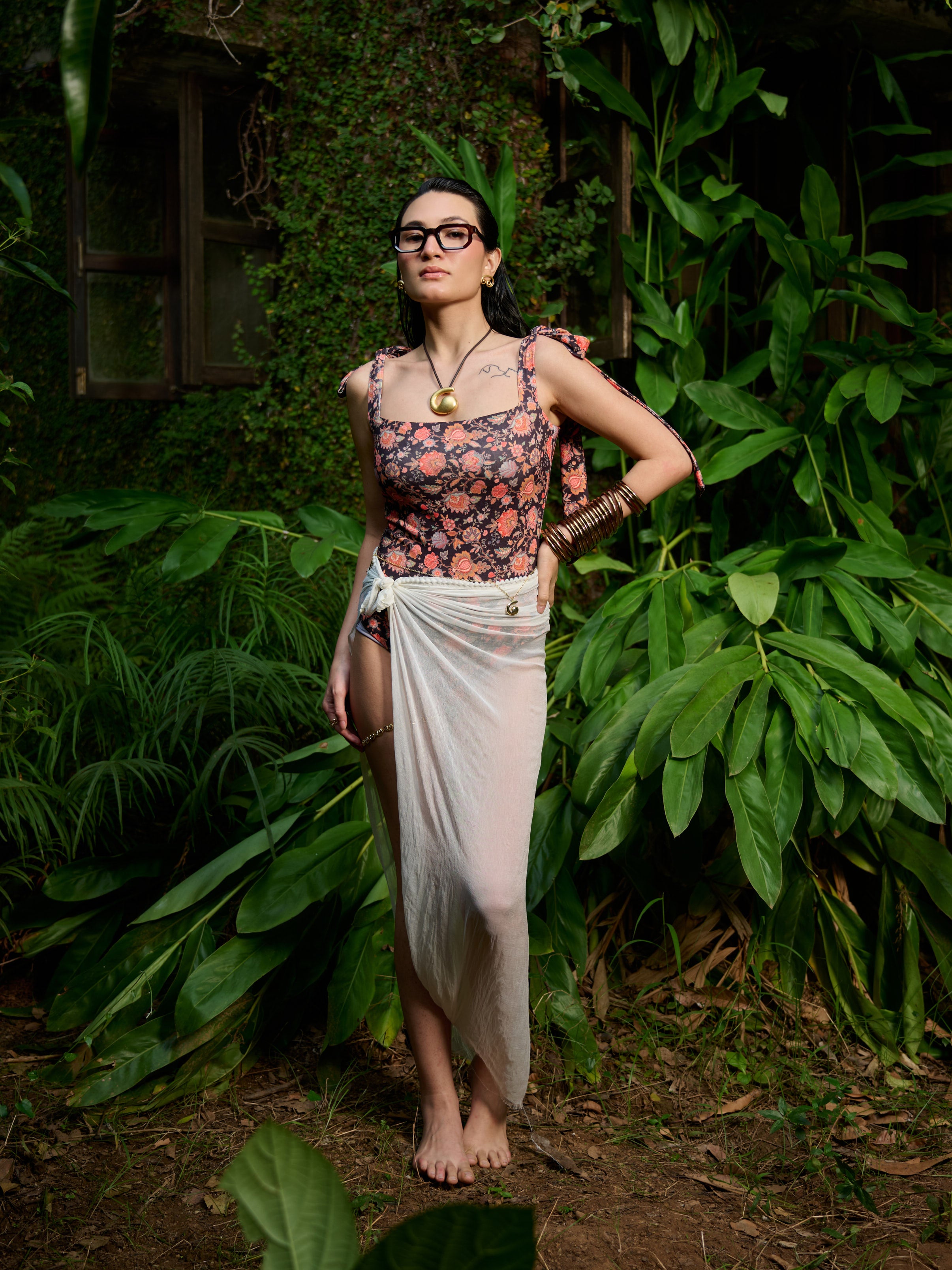 MIDNIGHT PETALS BODYSUIT