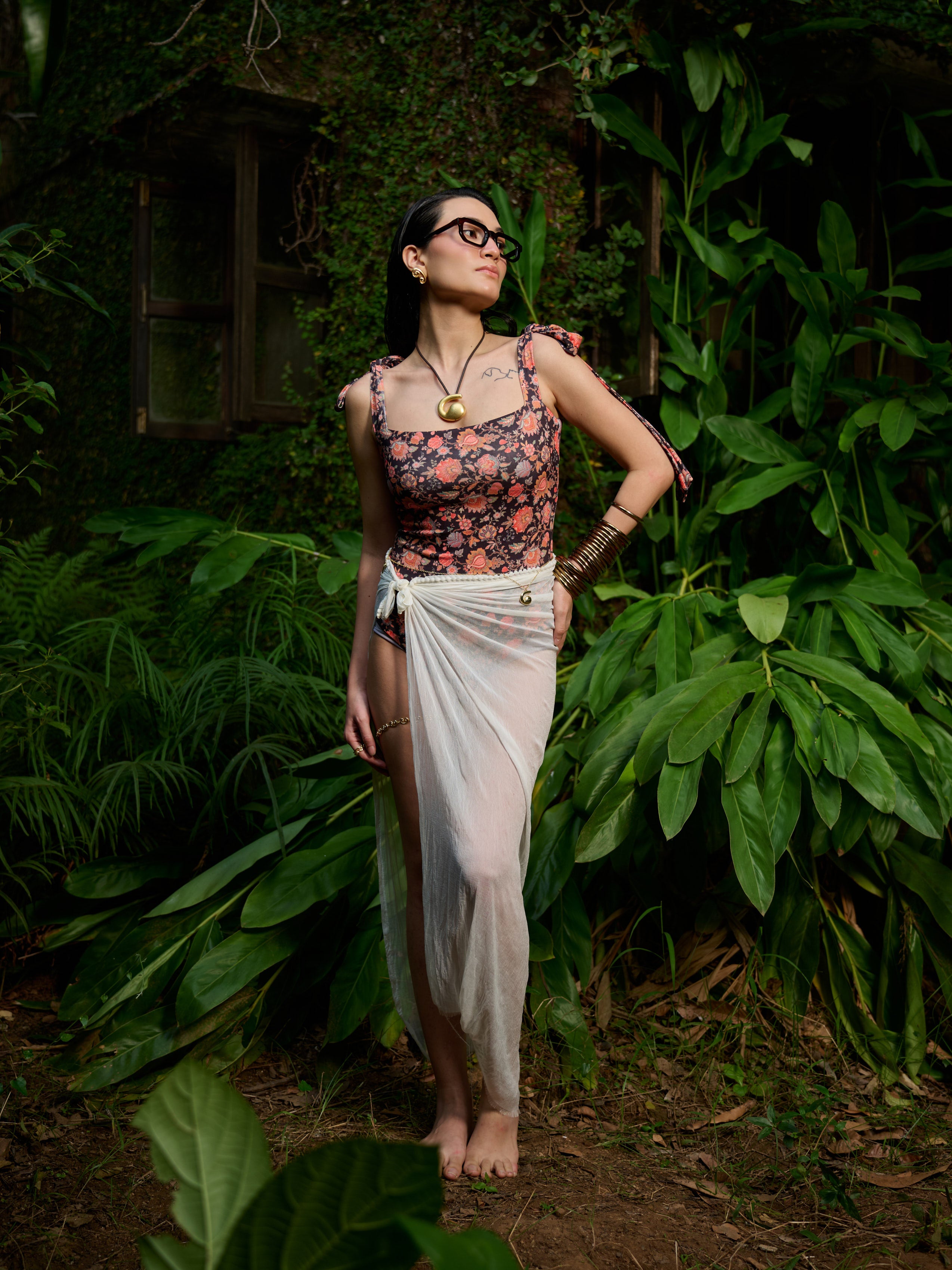 MIDNIGHT PETALS BODYSUIT