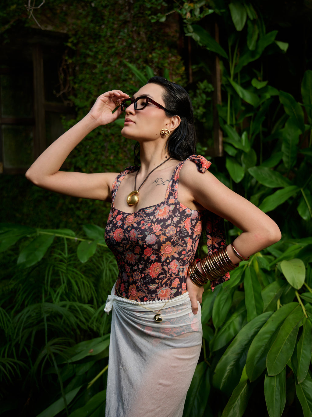 MIDNIGHT PETALS BODYSUIT