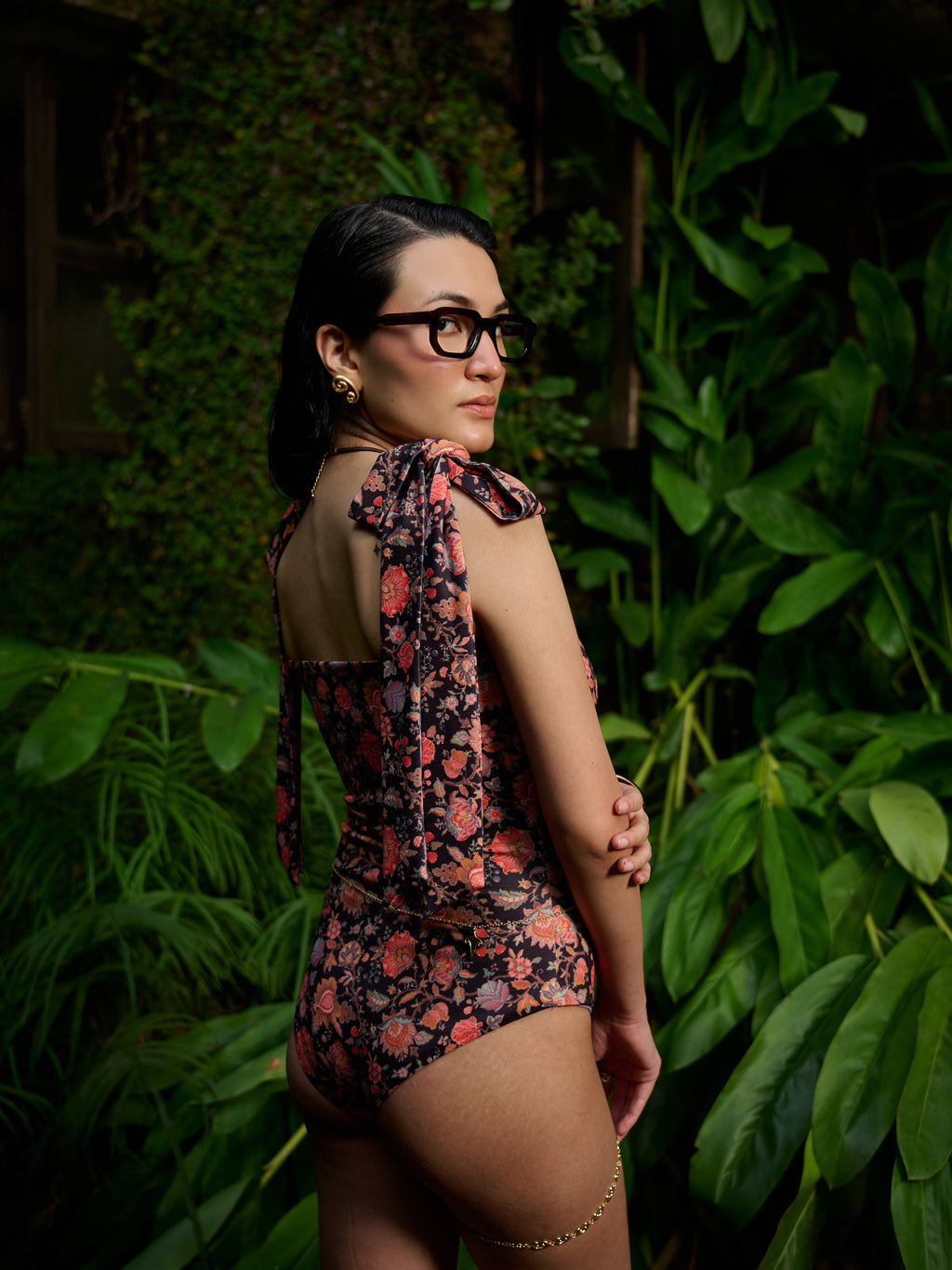 MIDNIGHT PETALS BODYSUIT