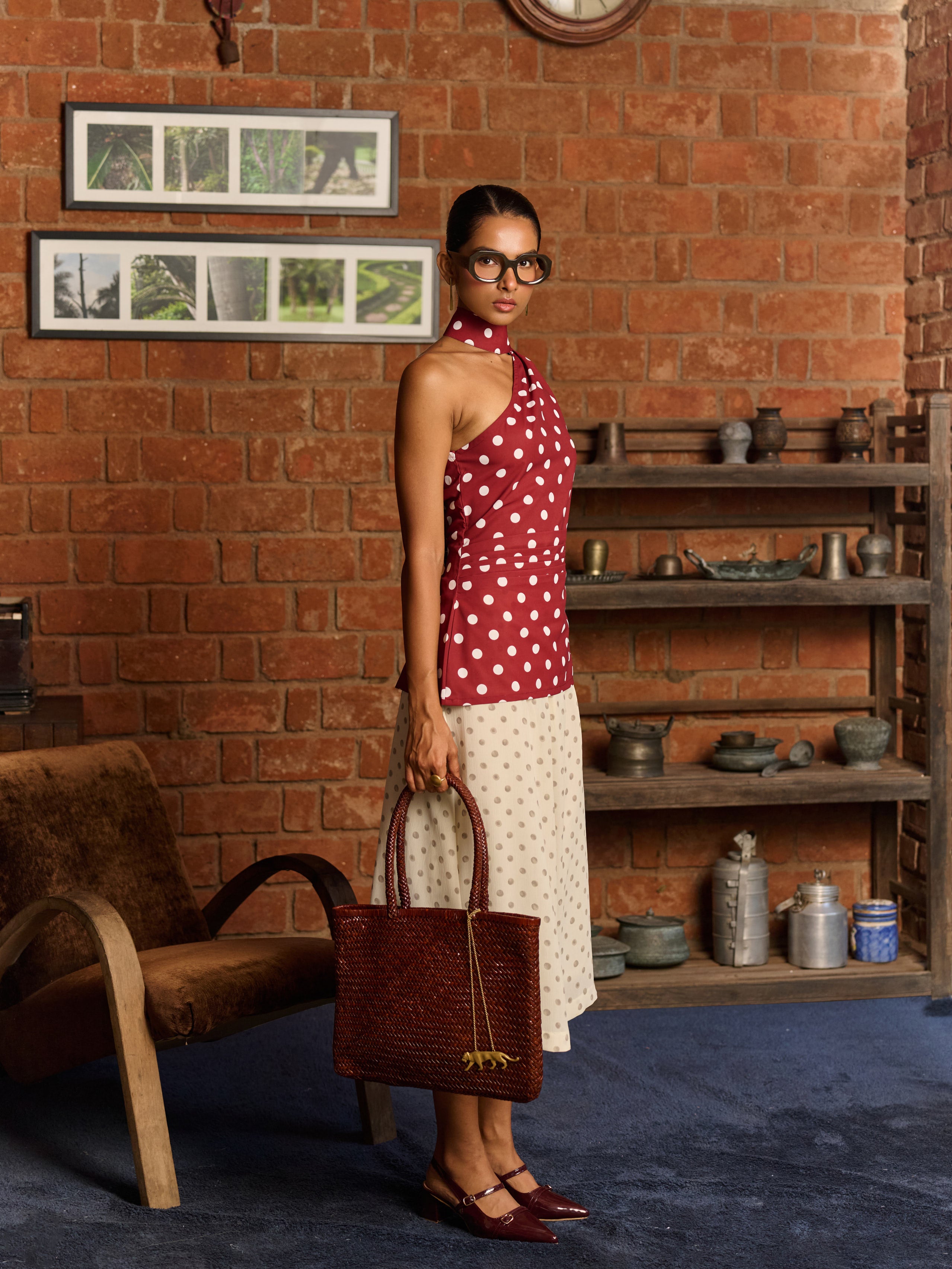 POLKA POP ONE-SHOULDER TOP