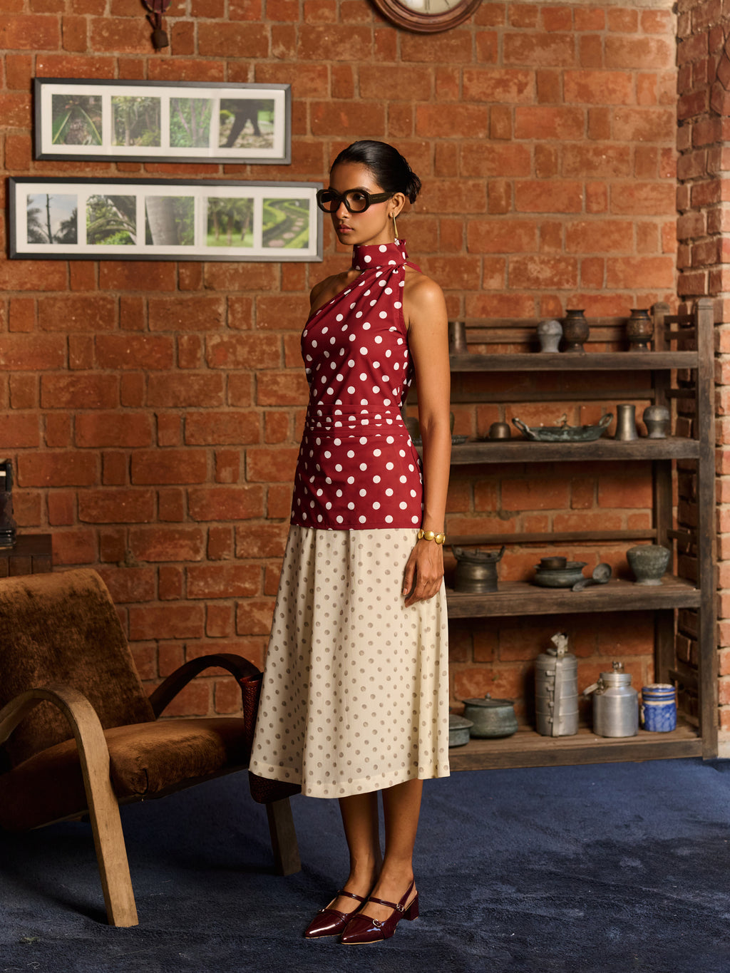 POLKA POP ONE-SHOULDER TOP