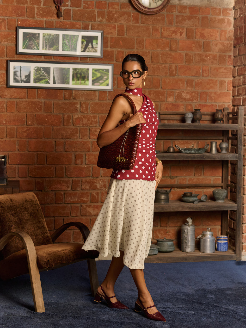 POLKA POP ONE-SHOULDER TOP