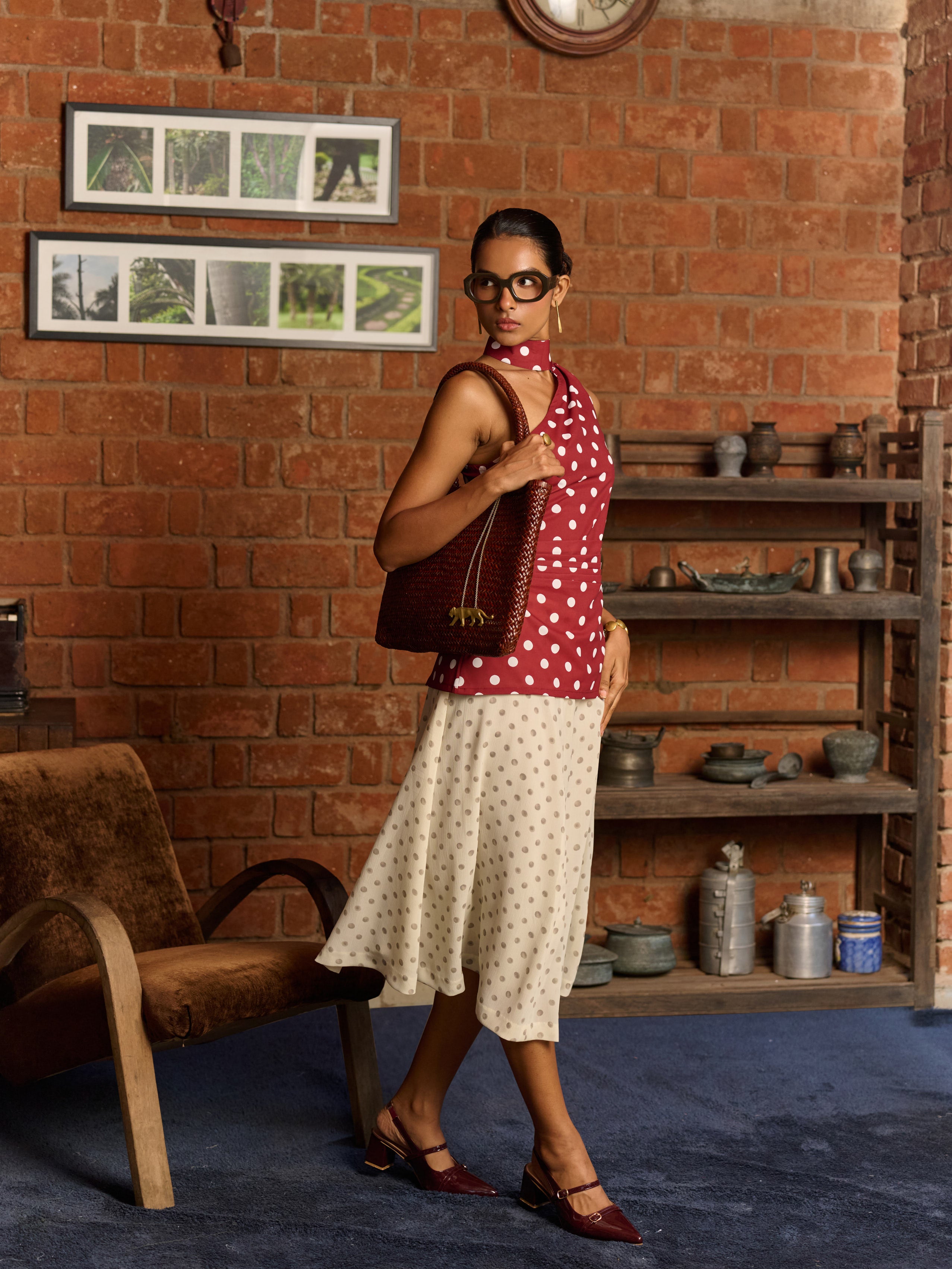 POLKA POP ONE-SHOULDER TOP